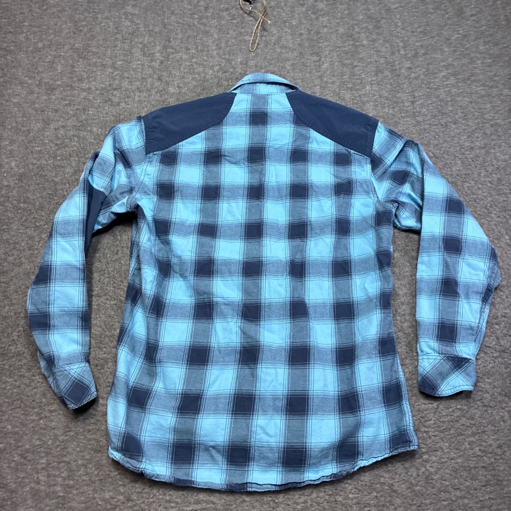 Norrona Svalbard Flannel Shirt Mens Medium Blue Plaid Wool Blend 2404-19 - Picture 4 of 8